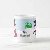 Fröhlicher Schneemann mit Spruch Kaffeetasse (Mittel)