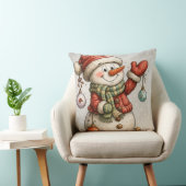 Fröhlicher Schneemann mit Weihnachtskugeln Kissen (Stuhl )
