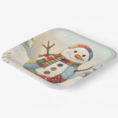 Fröhlicher Schneemann Pappteller (Gewinkelt)