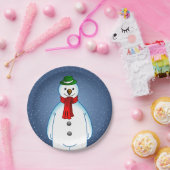 Fröhlicher Schneemann Pappteller (Party)