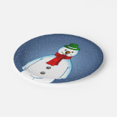 Fröhlicher Schneemann Pappteller (Schrägansicht)