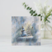 Fröhlicher Schneemann-Platz 5,25" Dankeskarte (Stehend Vorderseite)
