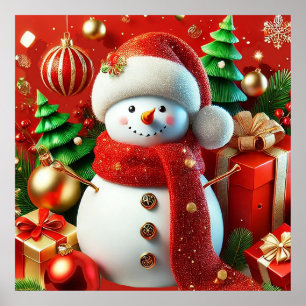 Fröhlicher Schneemann Poster