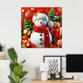 fröhlicher Schneemann Poster (Heimbüro)