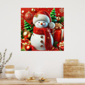 fröhlicher Schneemann Poster (Küche)