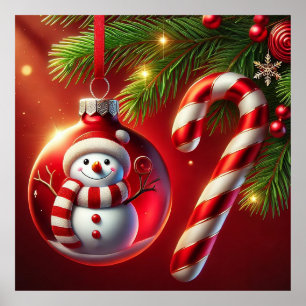 Fröhlicher Schneemann Poster