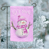 Fröhlicher Schneemann Rosa Personalisiert Keramik Ornament