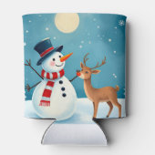 Fröhlicher Schneemann und Rentier Dosenkühler (Rückseite)