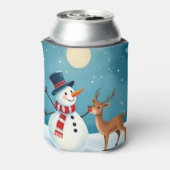 Fröhlicher Schneemann und Rentier Dosenkühler (Kanne Rückseite)