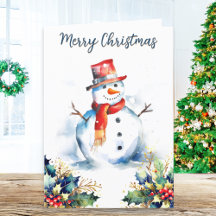 Fröhlicher Schneemann Winter Schnee Stechpalme Fro