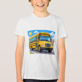 Fröhlicher Schulbus zur Schule jeden Tag Tri-Blend Shirt