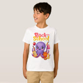 Fröhlicher Schulktopus - Design von hinten in der T-Shirt (Vorne ganz)
