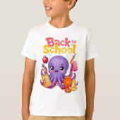 Fröhlicher Schulktopus - Design von hinten in der T-Shirt (Vorderseite)