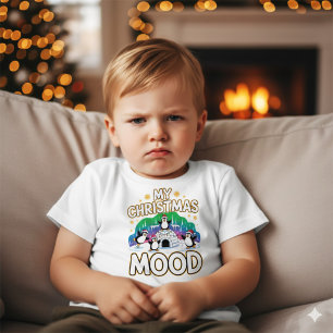 Fröhlicher schwarzer festlicher Pinguin-Iglu-Weihn Baby T-shirt