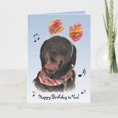 Fröhlicher Schwarzer Labrador Retriever Hund Gebur Karte (Vorderseite)