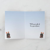 Fröhlicher Schwarzer Labrador Retriever Hund Gebur Karte (Innenseite)