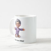 Fröhlicher Senior Citizen in gemütlicher Atmosphär Kaffeetasse (Vorderseite Links)