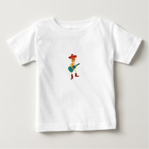 Fröhlicher Skelett-Gitarrespieler Baby T-shirt