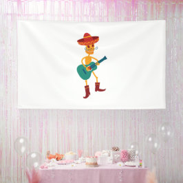 Fröhlicher Skelett-Gitarrespieler Banner