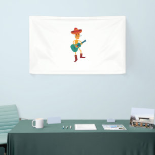 Fröhlicher Skelett-Gitarrespieler Banner