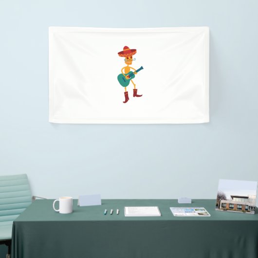 Fröhlicher Skelett-Gitarrespieler Banner (Messeveranstaltung)