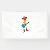 Fröhlicher Skelett-Gitarrespieler Banner (Horizontal)