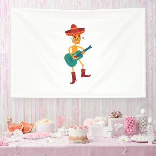 Fröhlicher Skelett-Gitarrespieler Banner