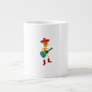 Fröhlicher Skelett-Gitarrespieler Jumbo-Tasse