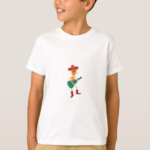 Fröhlicher Skelett-Gitarrespieler T-Shirt
