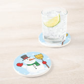 Fröhlicher Snowman-Untersetzer Untersetzer (Seite)