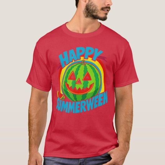 Fröhlicher Sommerween Sommer Wassermelone Jackolan T-Shirt (Vorderseite)