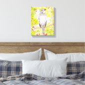 Fröhlicher Song Thrush in den Frühlingshöhen und G Leinwanddruck (Insitu (Schlafzimmer))