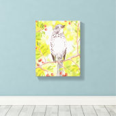 Fröhlicher Song Thrush in den Frühlingshöhen und G Leinwanddruck (Insitu (Holzboden))