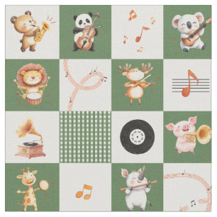 Fröhlicher Songmusikrhythmus wilde Tiere Schulband Stoff