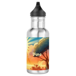Fröhlicher Sonnenaufgang Personalisiert  Edelstahlflasche
