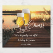 Fröhlicher Sonnenuntergang nach Hochzeit Bierflaschenetikett (Einzelnes Label)