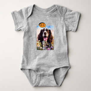 Fröhlicher Springer Spaniel in Aquarell Baby Strampler