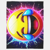 Fröhlicher Spritzer: Lachende Emoji-Kunst Fleecedecke (Vorderseite)