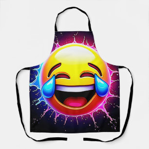 Fröhlicher Spritzer: Lachende Emoji-Kunst Schürze