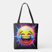 Fröhlicher Spritzer: Lachende Emoji-Kunst Tasche (Rückseite)