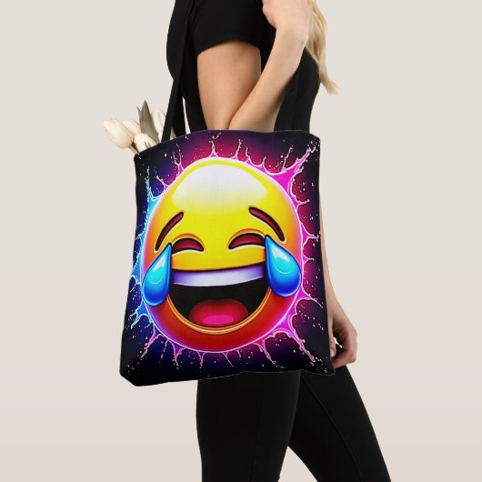 Fröhlicher Spritzer: Lachende Emoji-Kunst Tasche (Von Nahem)