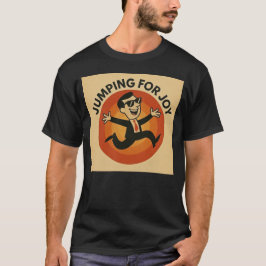 Fröhlicher Sprung Retro Illustration Charakter T-Shirt