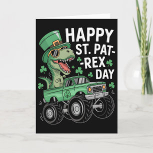 Fröhlicher St Pat-rex Patricks Tag Dinosaurier Mon Karte