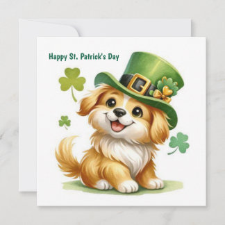 Fröhlicher St. Patrick's Day Welpe Feiertagskarte
