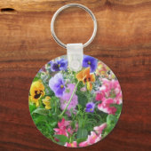 Fröhlicher Stiefmütterchen Schlüsselanhänger (Vorderseite)