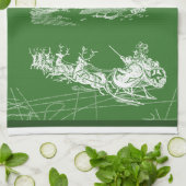 Fröhlicher Stil im Grünen Weihnachtsmann Geschirrtuch (Gefaltet)