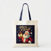 Fröhlicher, strahlender Santa mit Laterne Illustra Tragetasche (Vorne)