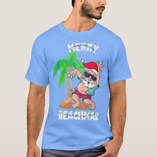 Fröhlicher Strand Weihnachten im Juli Lustiger San T-Shirt