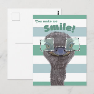 Fröhlicher Strauß mit Brille lässt mich lächeln Postkarte