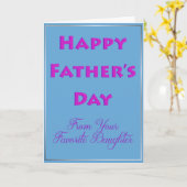 Fröhlicher Tag des Vaters von deiner Lieblingstoch Karte (Gelbe Blume)